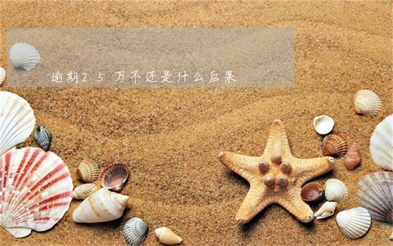 逾期25万不还是什么后果 逾期25万不还是什么后果