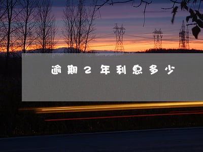 逾期2年利息多少 逾期2年利息多少
