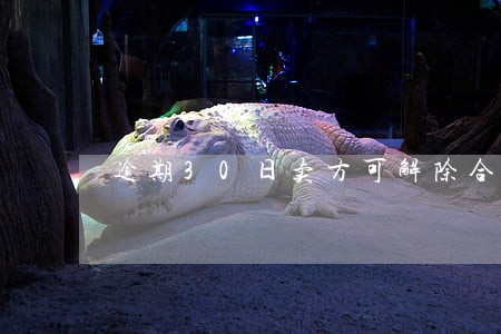 逾期30日卖方可解除合同 逾期30日卖方可解除合同
