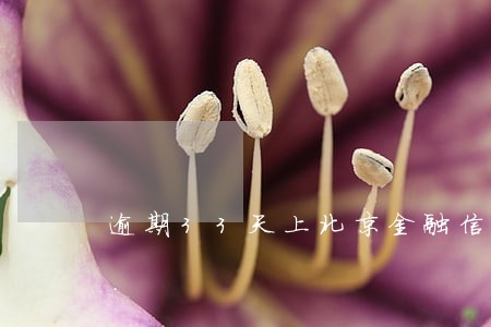逾期33天上北京金融信息库 逾期33天上北京金融信息库