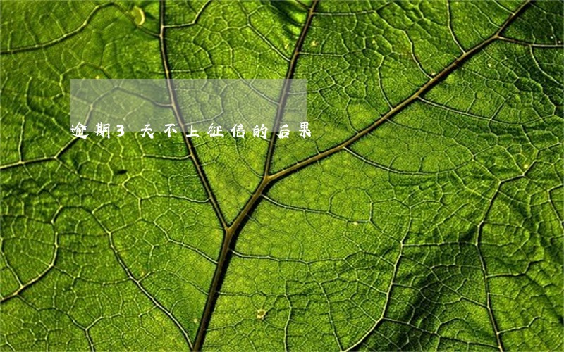 逾期3天不上征信的后果 逾期3天不上征信的后果