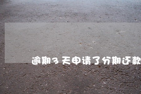 逾期3天申请了分期还款 逾期3天申请了分期还款