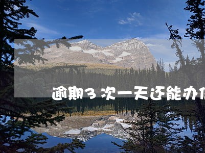 逾期3次一天还能办信用卡么 逾期3次一天还能办信用卡么