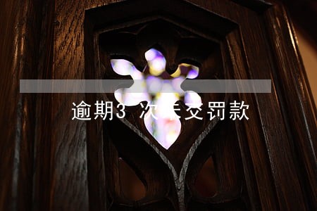 逾期3次未交罚款 逾期3次未交罚款
