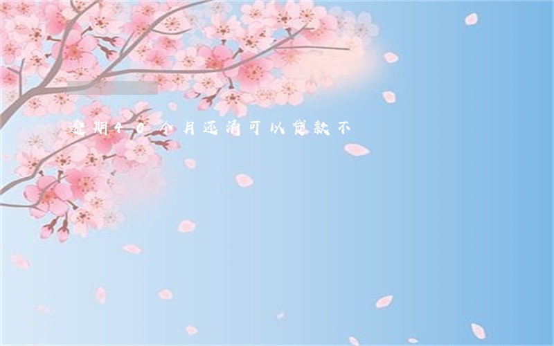 逾期40个月还清可以贷款不 逾期40个月还清可以贷款不