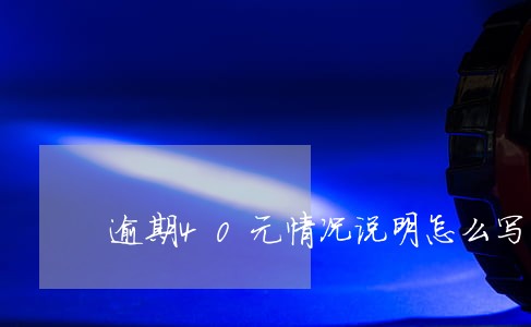 逾期40元情况说明怎么写 逾期40元情况说明怎么写