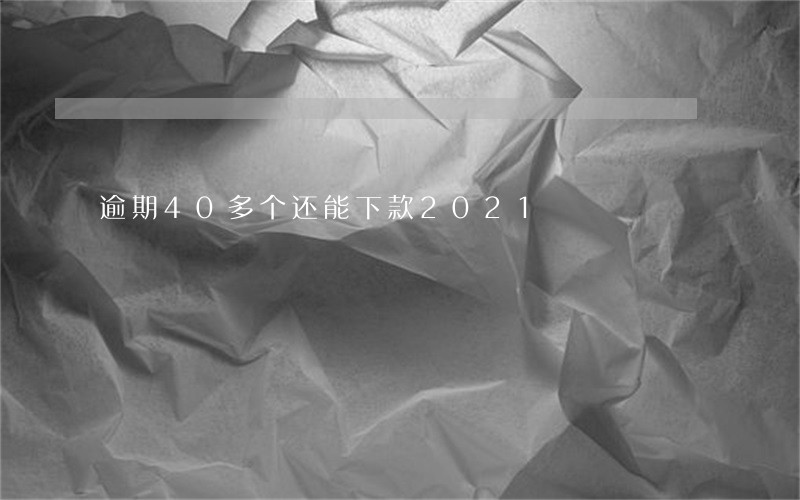 逾期40多个还能下款2021 逾期40多个还能下款2021