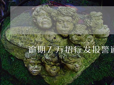逾期7万招行发报警通知函 逾期7万招行发报警通知函