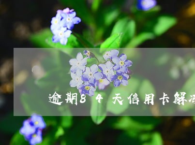 逾期84天信用卡解冻 逾期84天信用卡解冻