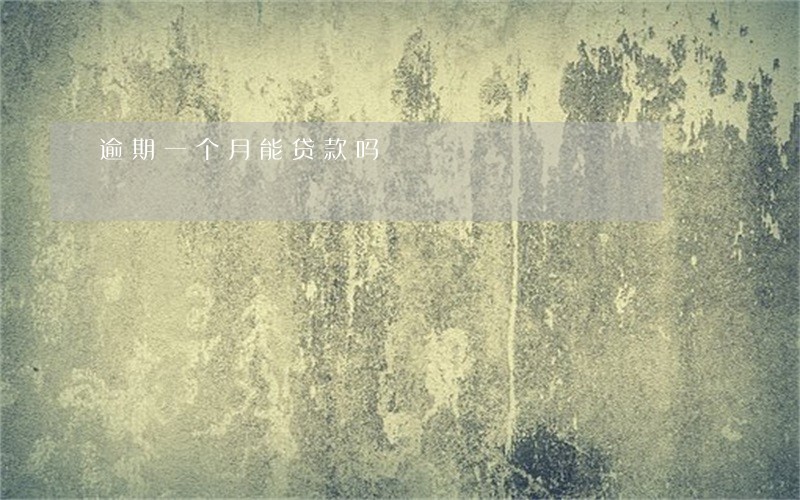 逾期一个月能贷款吗 逾期一个月能贷款吗