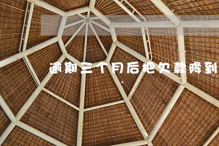 逾期三个月后把欠款降到5万以内 逾期三个月后把欠款降到5万以内
