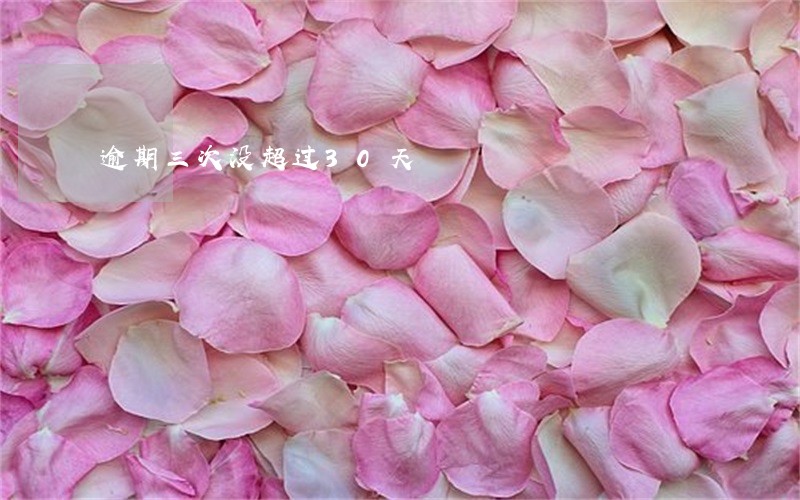 逾期三次没超过30天 逾期三次没超过30天