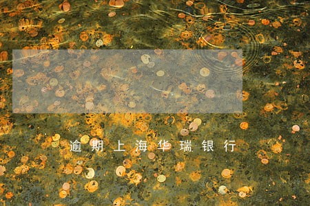 逾期上海华瑞银行