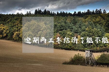 逾期两三年结清了能不能办信用卡