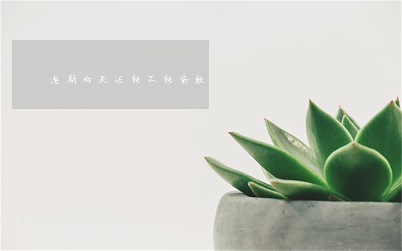 逾期两天还能不能贷款 逾期两天还能不能贷款