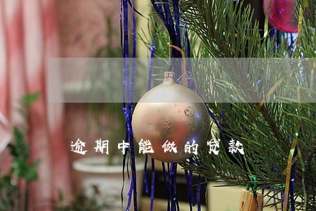 逾期中能做的贷款 逾期中能做的贷款