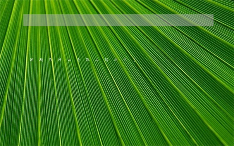 逾期为什么不能办信用卡了 逾期为什么不能办信用卡了