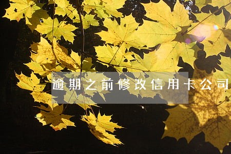 逾期之前修改信用卡公司地址 逾期之前修改信用卡公司地址