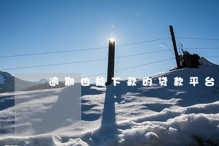 逾期也能下款的贷款平台