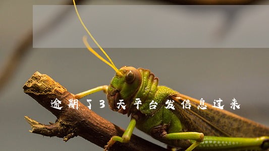 逾期了3天平台发信息过来 逾期了3天平台发信息过来