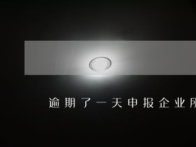逾期了一天申报企业所得税 逾期了一天申报企业所得税