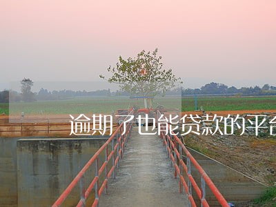 逾期了也能贷款的平台有没有 逾期了也能贷款的平台有没有