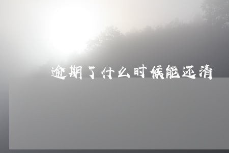 逾期了什么时候能还清