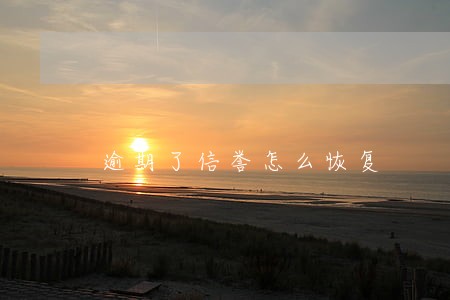 逾期了信誉怎么恢复
