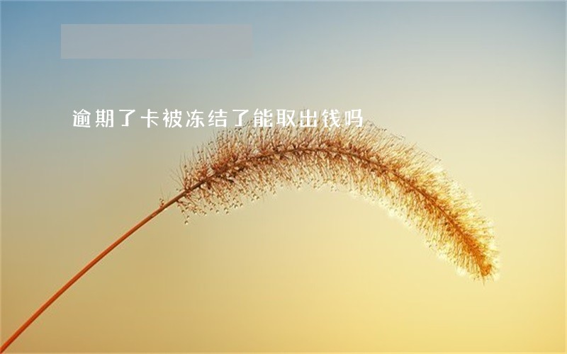 逾期了卡被冻结了能取出钱吗 逾期了卡被冻结了能取出钱吗