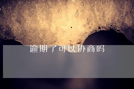 逾期了可以协商吗