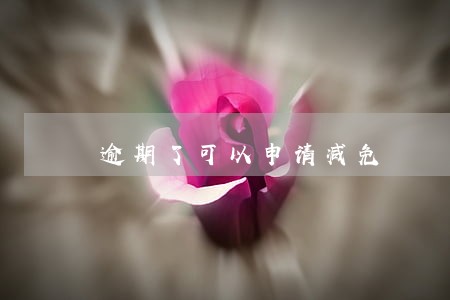 逾期了可以申请减免 逾期了可以申请减免