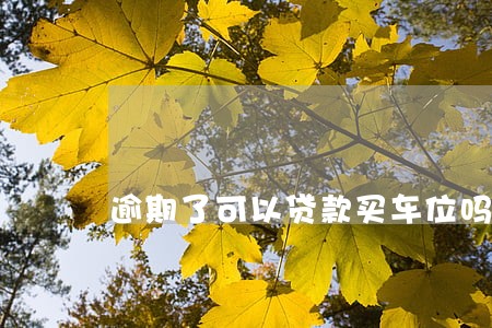 逾期了可以贷款买车位吗 逾期了可以贷款买车位吗