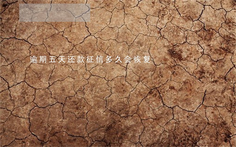 逾期五天还款征信多久会恢复 逾期五天还款征信多久会恢复
