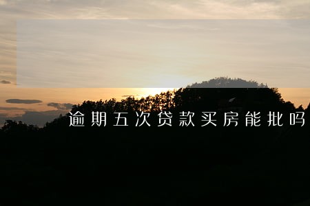 逾期五次贷款买房能批吗 逾期五次贷款买房能批吗