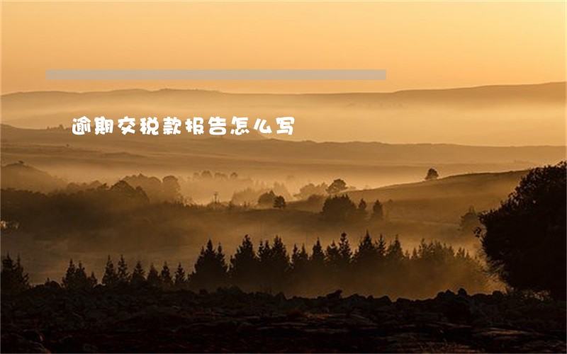 逾期交税款报告怎么写 逾期交税款报告怎么写