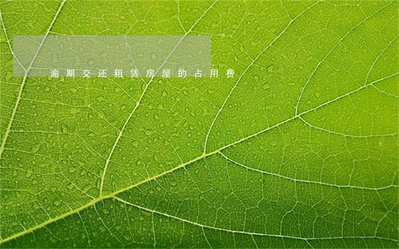 逾期交还租赁房屋的占用费