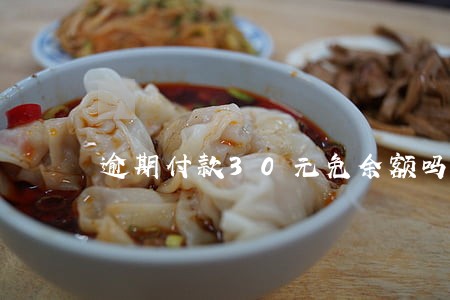 逾期付款30元免余额吗 逾期付款30元免余额吗