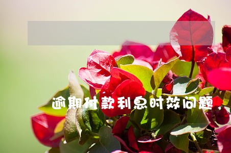 逾期付款利息时效问题 逾期付款利息时效问题