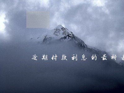 逾期付款利息的最新表述 逾期付款利息的最新表述
