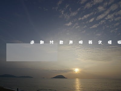 逾期付款声明英文模板 逾期付款声明英文模板