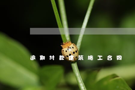 逾期付款建筑施工合同 逾期付款建筑施工合同