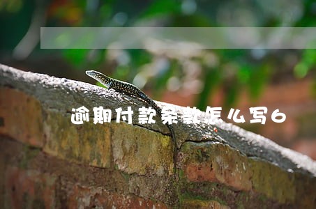 逾期付款条款怎么写6 逾期付款条款怎么写6
