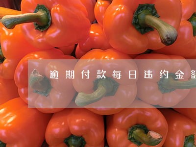 逾期付款每日违约金额上限 逾期付款每日违约金额上限