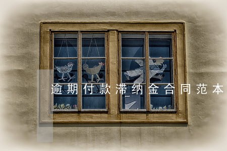 逾期付款滞纳金合同范本 逾期付款滞纳金合同范本