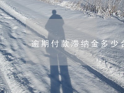 逾期付款滞纳金多少合适 逾期付款滞纳金多少合适