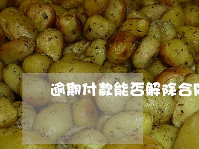 逾期付款能否解除合同 逾期付款能否解除合同