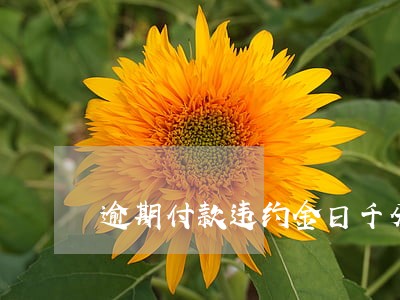 逾期付款违约金日千分之五