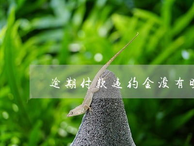 逾期付款违约金没有明确约定 逾期付款违约金没有明确约定