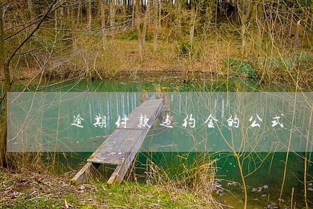 逾期付款违约金的公式 逾期付款违约金的公式