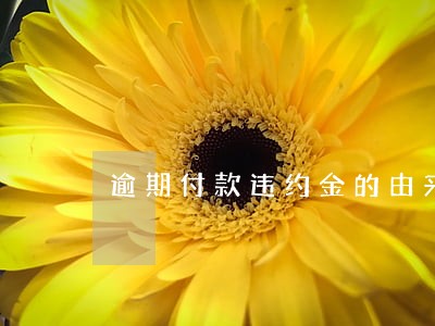 逾期付款违约金的由来 逾期付款违约金的由来